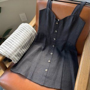 Reformation Black Linen Mini Dress